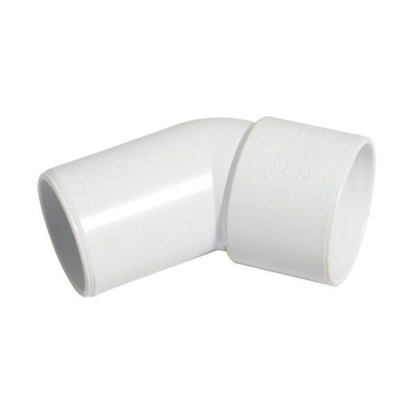 FloPlast WS76W ABS Solvent Waste 32mm 135° Obtuse Street Elbow - White