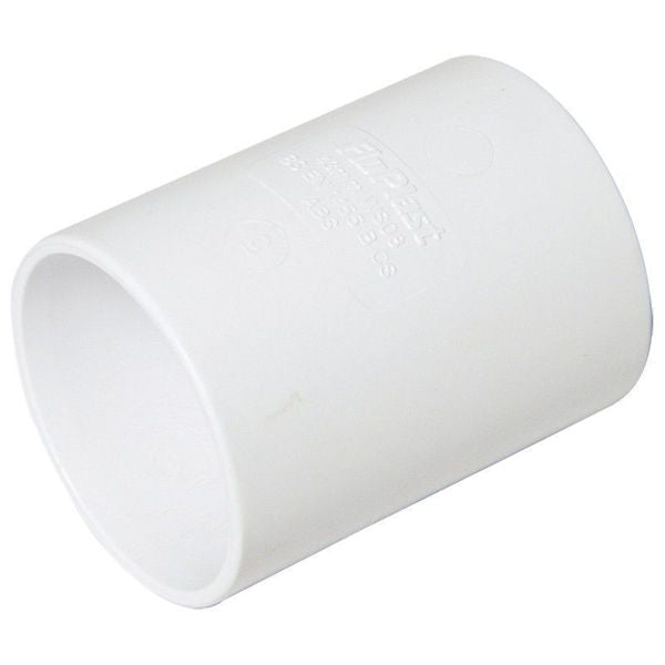 FloPlast WS07W ABS Solvent Waste 32mm Straight Coupling - White