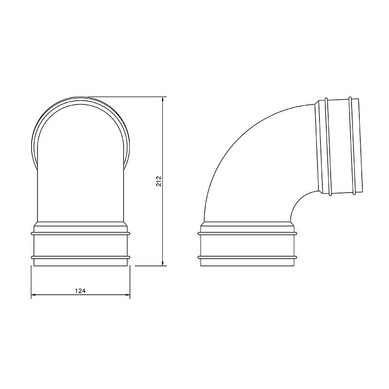 FloPlast SS561B 110mm Solvent Soil Pipe 92½° Double Socket Bend - Black