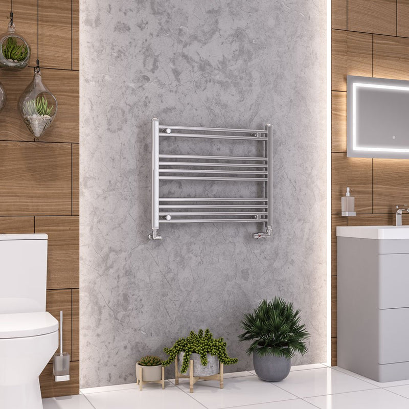 Eastbrook Wendover 600mm High Straight Heated Towel Rail Chrome