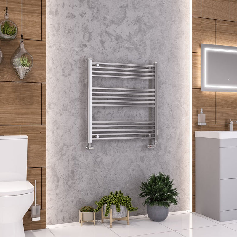 Eastbrook Wendover 800mm High Straight Heated Towel Rail Chrome
