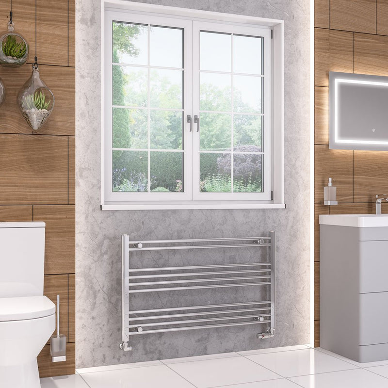 Eastbrook Wendover 600mm High Straight Heated Towel Rail Chrome