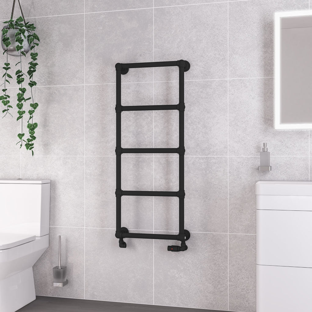 Eastbrook Stour Matt Black Traditional Heated Towel Rail — Kent