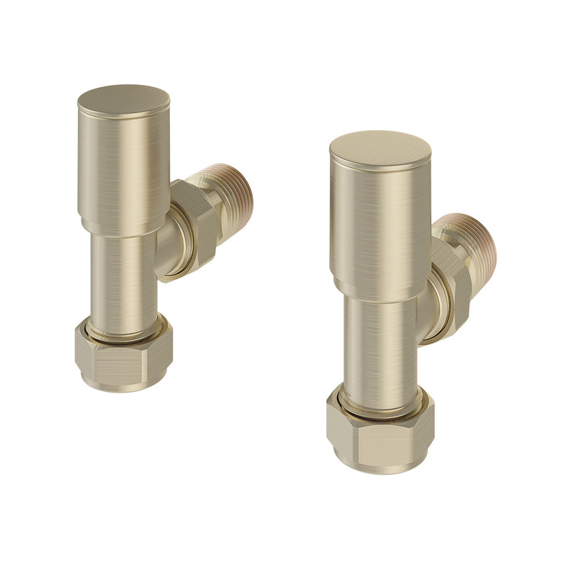 Eastbrook Brushed Brass Angled Radiator Valves (PAIR) - 41.0610