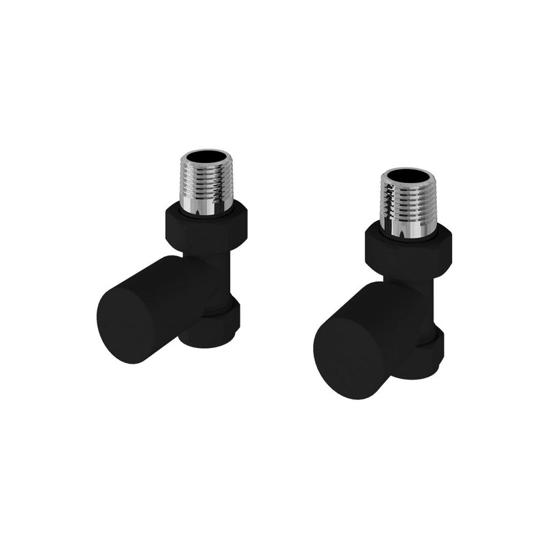Eastbrook Matt Black Straight Radiator Valves (PAIR) - 54.0041