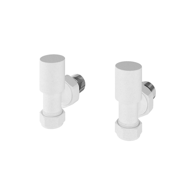 Eastbrook Matt White Angled Radiator Valves (PAIR) - 54.0044