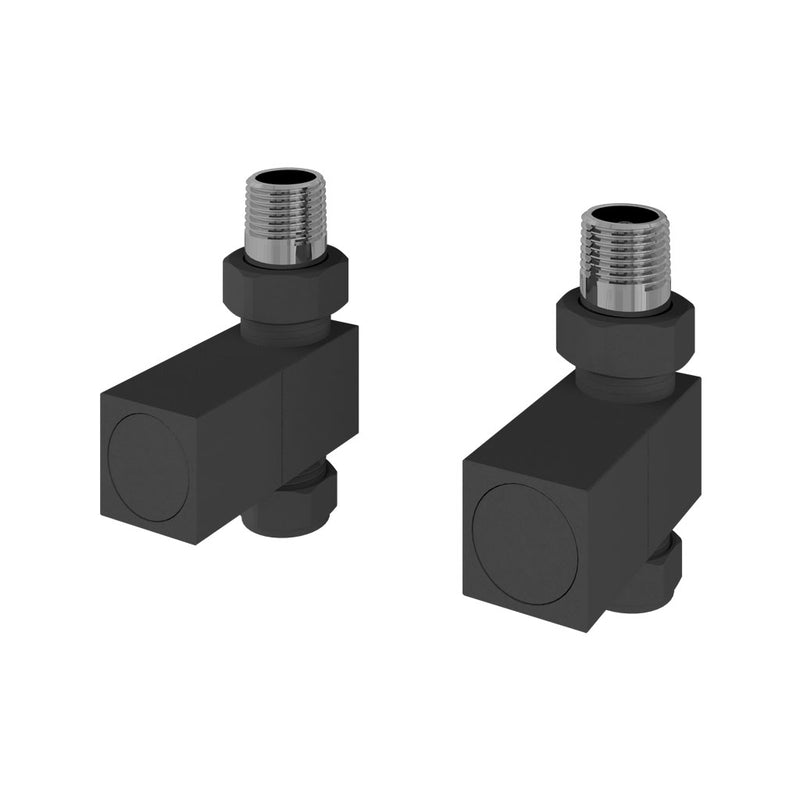 Eastbrook Matt Anthracite Straight Square Radiator Valves (PAIR) - 54.0055