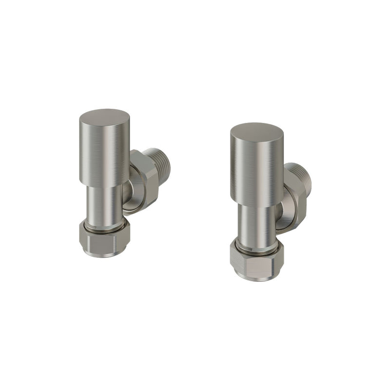Eastbrook Brushed Nickel Angled Radiator Valves (PAIR) - 54.0069