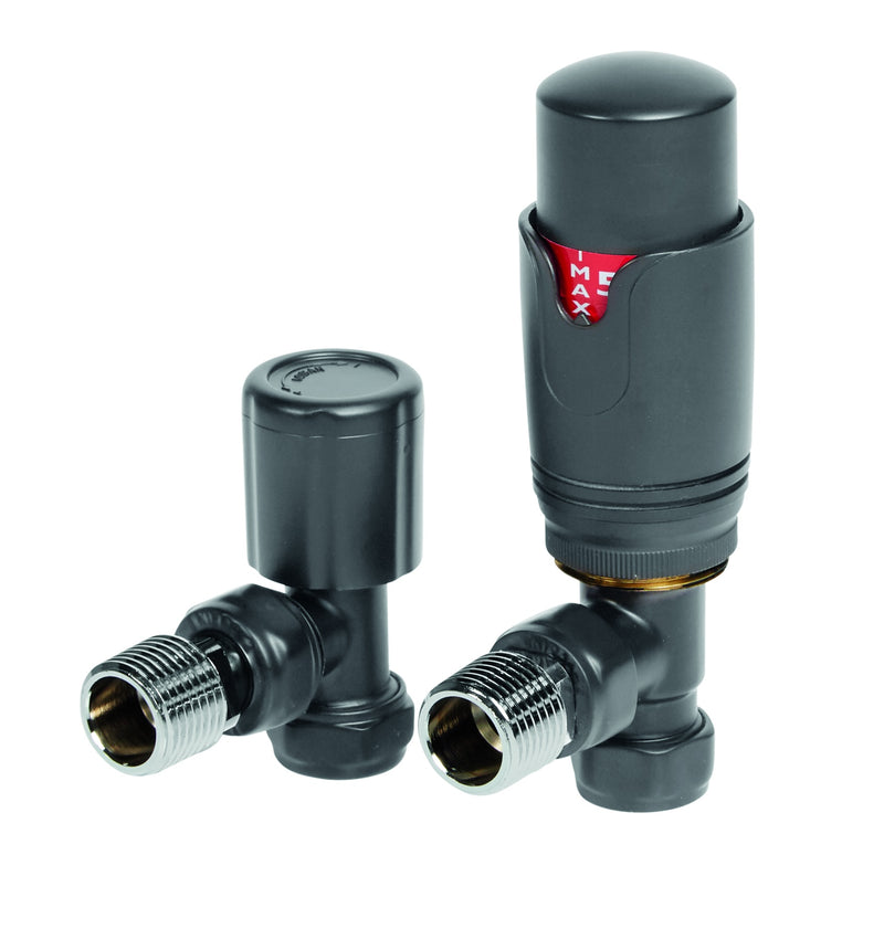 Anthracite Angled TRV & Lockshield Pack - 690003