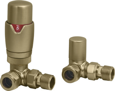 Brushed Brass Corner TRV & Lockshield Pack - 690202