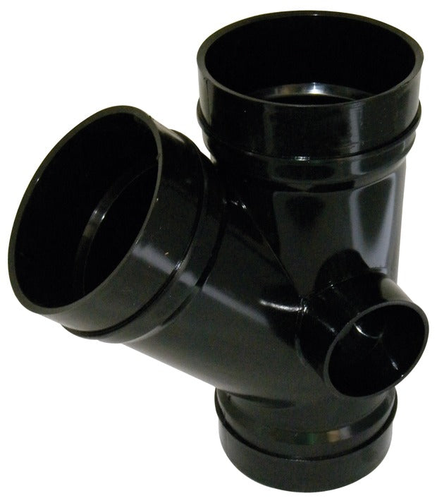 FloPlast SS211B 110mm Solvent Soil 135° Triple Socket Branch - Black