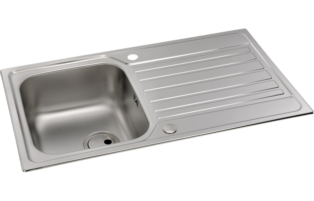 Abode AW5056 Connekt 1 Bowl & Drainer Inset Sink - Stainless Steel