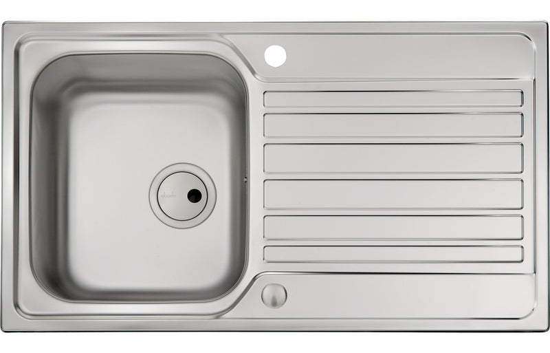 Abode AW5056 Connekt 1 Bowl & Drainer Inset Sink - Stainless Steel