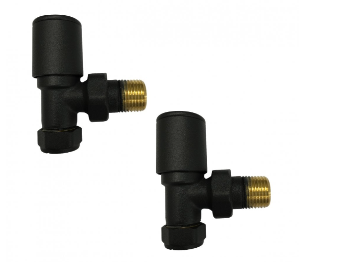 Kartell Angled Black Radiator Valve - BLACK-ANG