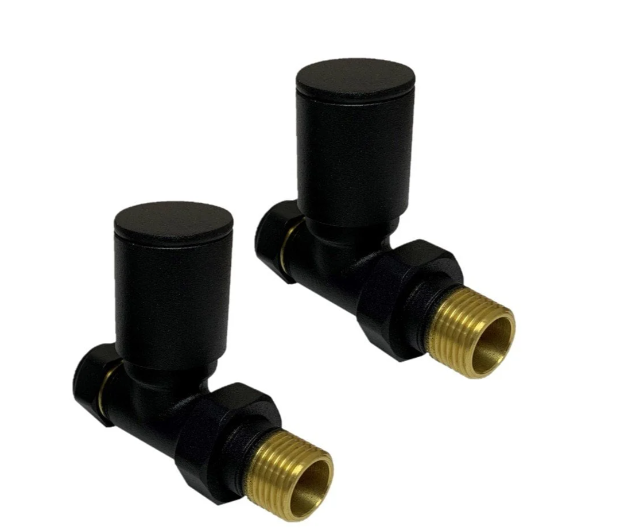 Kartell Straight Black Radiator Valve - BLACK-STR