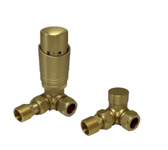 Kartell Corner Brushed Brass Twin Pack TRV And Locksheild - BR-TRV101C