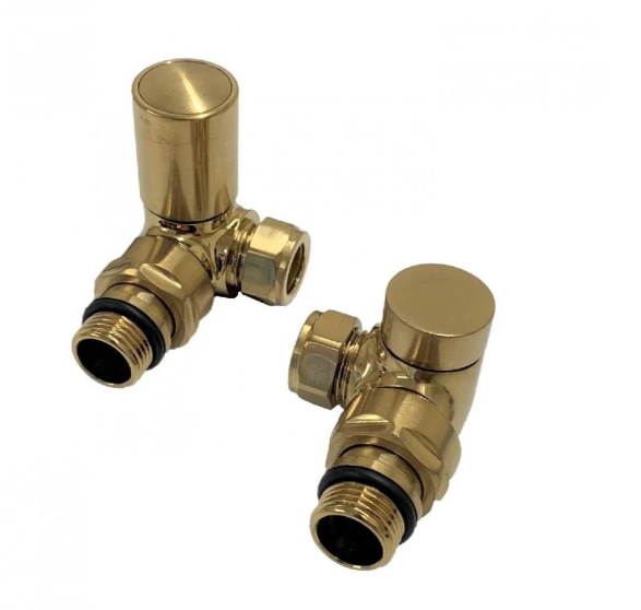 Kartell Corner Brushed Brass Radiator Valve - BRASS-CRNV