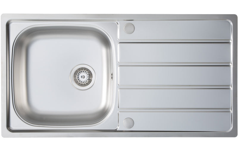 Prima CPR024 965x500mm 1 Bowl Inset Sink - Stainless Steel