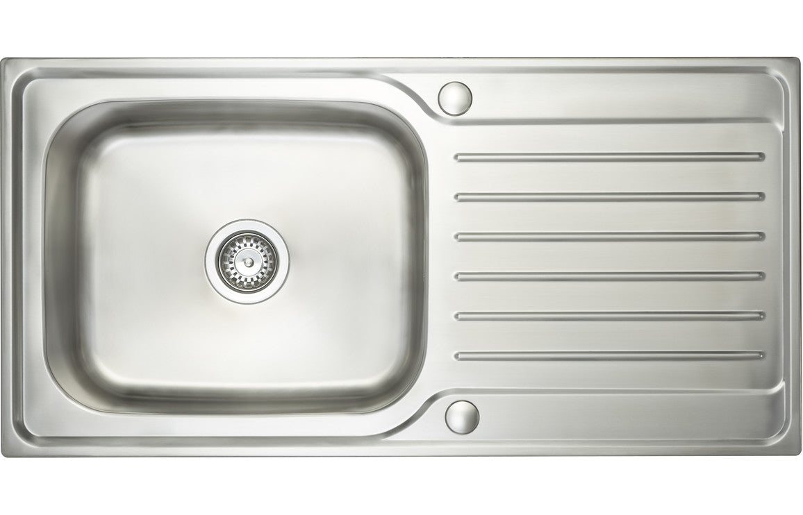 Prima CPR030 Deep 1000x500mm 1 Bowl Inset Sink Stainless Steel — Kent