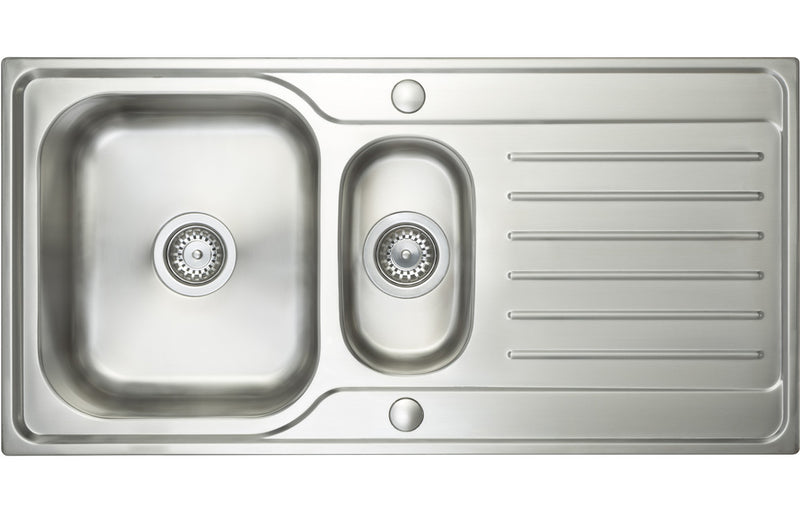 Prima CPR032 Deep 1000x500mm 1.5 Bowl Inset Sink - Stainless Steel