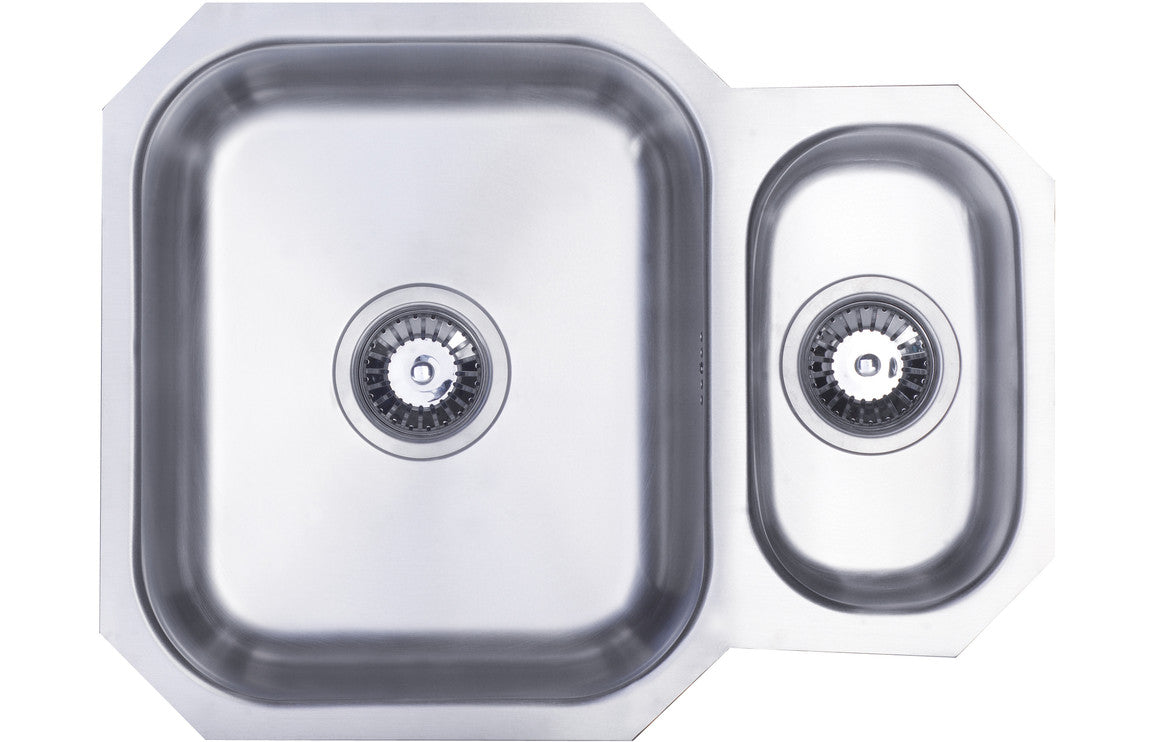 Prima CPR506 595x460mm 1.5 Bowl Undermount Sink Stainless Steel