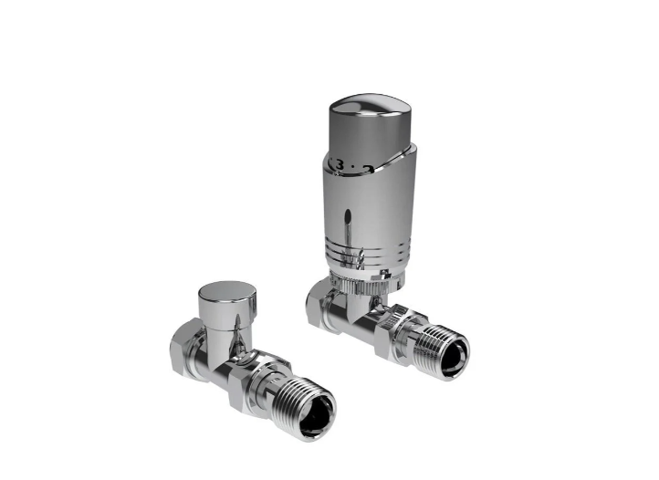Kartell Design Straight Chrome Twin Pack TRV And Locksheild - CR-TRV201S