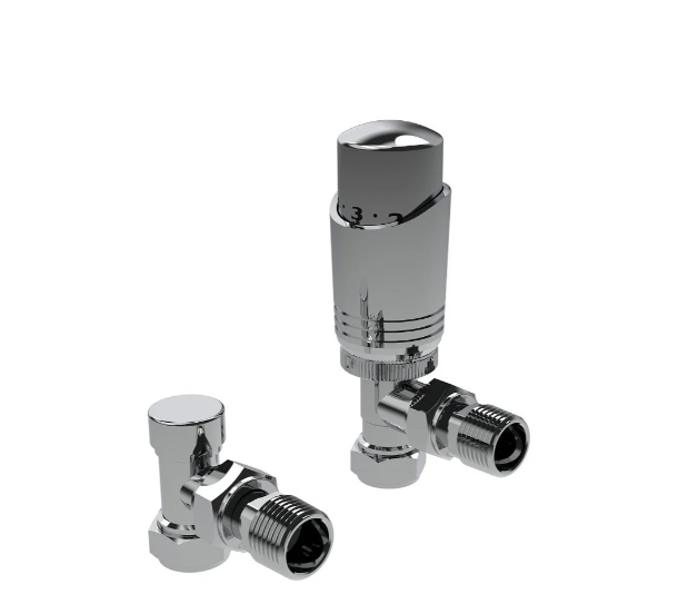 Kartell Design Angled Chrome Twin Pack TRV And Locksheild - CR-TRV301A