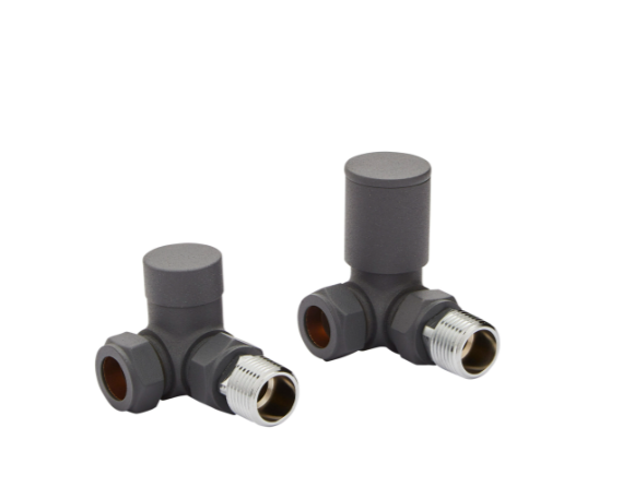 Kartell Corner Textured Grey Radiator Valve - CRNV-GREY