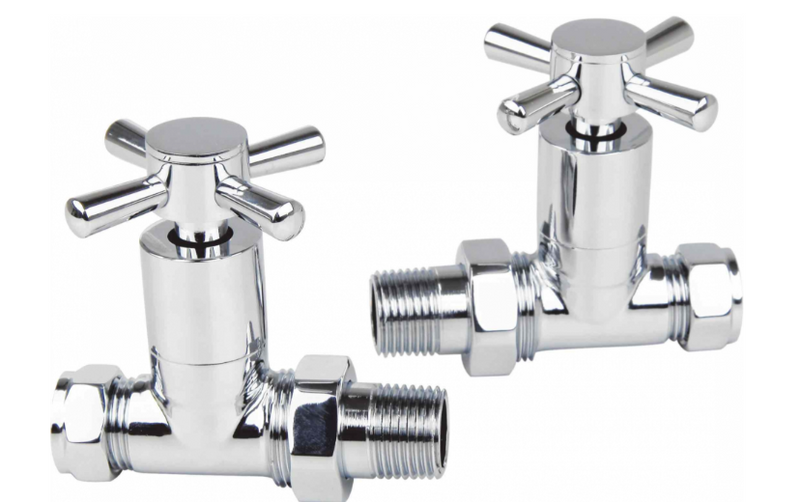 Kartell Chrome Straight Cross Head Radiator Valve - CROSS-STR