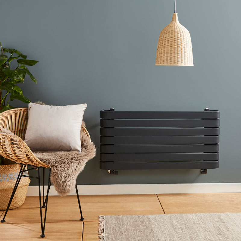 Kartell Denver 500x1000mm Designer Heated Towel Rail Textured Grey - DEN500-1000A