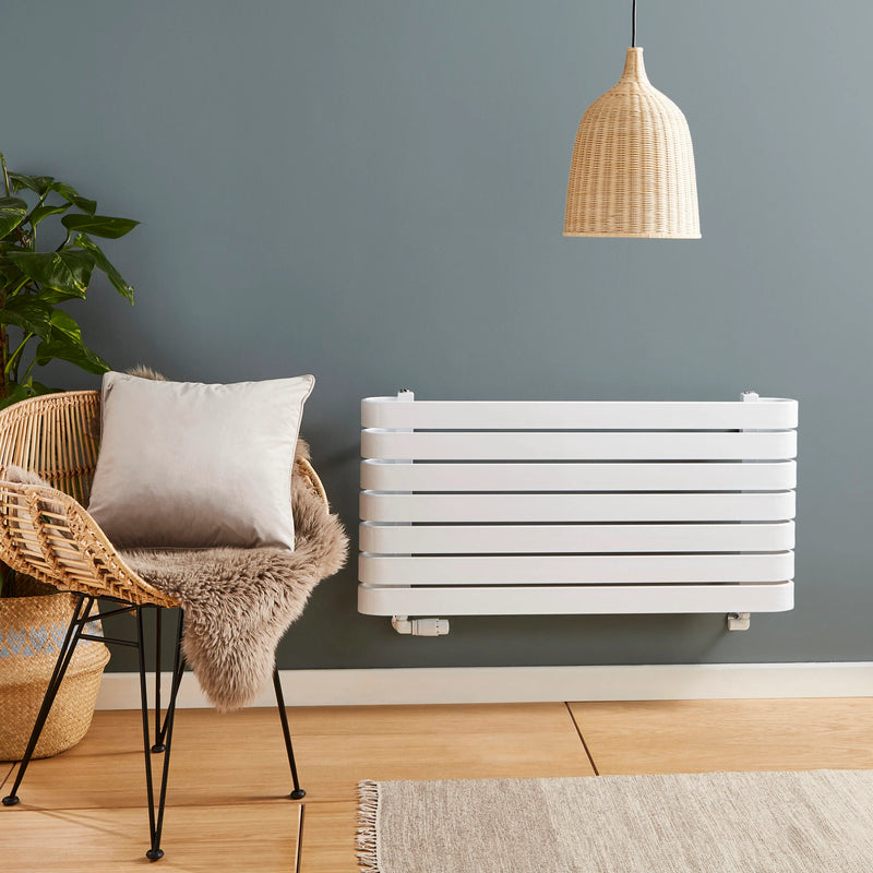 Kartell Denver 500x1000mm Designer Heated Towel Rail White - DEN500-1000WT