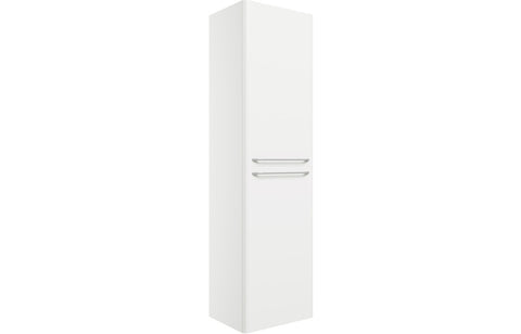 Gatsby Wall Hung 2 Door Tall Unit With Chrome Handles - White Gloss - DIFT2226