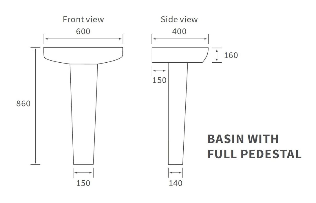Tilia Basin With Full Pedestal - DIPBP1146