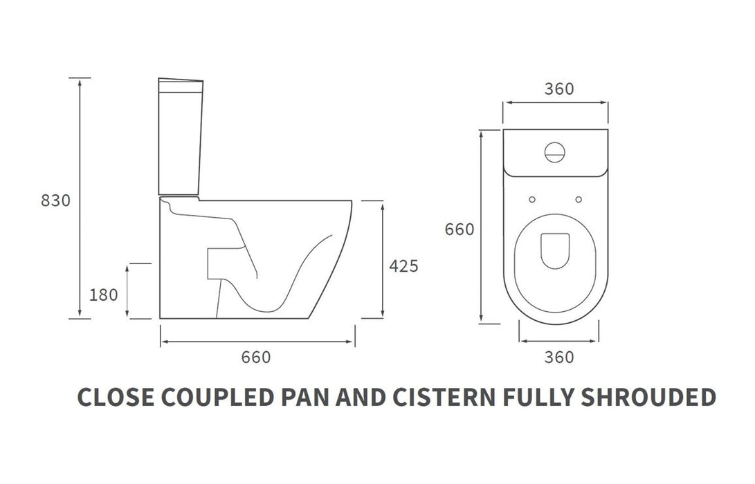 Cilantro Close Coupled Toilet Fully Shrouded - DIPTP0162