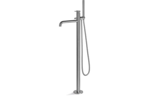 Vema Tiber Floor Standing Bath Shower Mixer Stainless Steel - DITB1066
