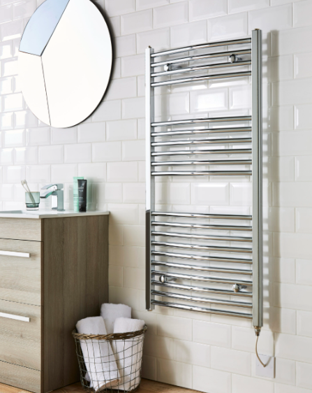 Kartell 500x1000mm Straight Electric Heated Towel Rail Chrome - ESTR510C