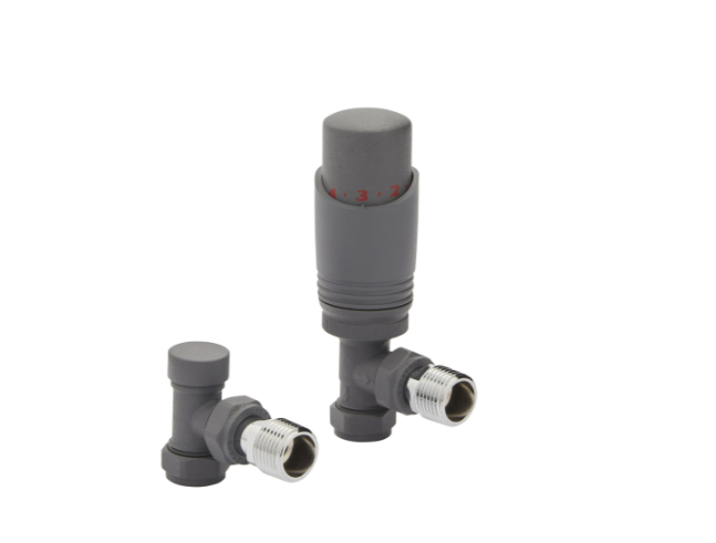 Kartell Angled Textured Grey Twin Pack TRV And Locksheild - GY-TRV301A