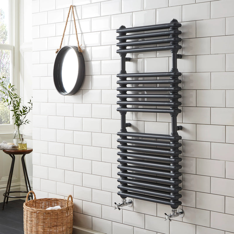 Kartell Kolumn Dual Column 1140x500mm Heated Towel Rail Anthracite - KOL1140-500A