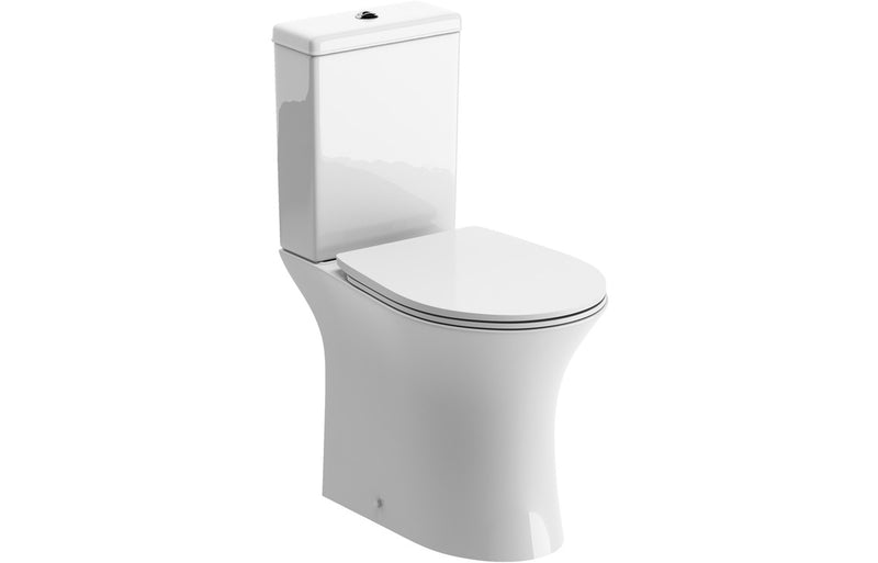 Langley Rimless Close Coupled Open Back WC & Soft Close Seat - KPSB100522