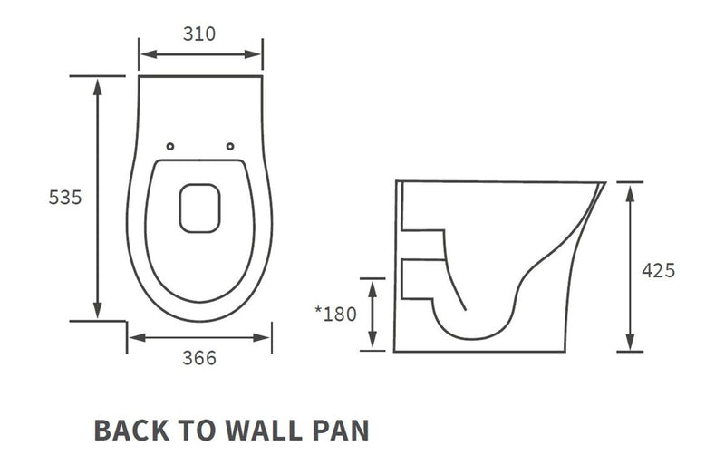 Langley Rimless Back To Wall WC & Soft Close Seat - KPSB100525