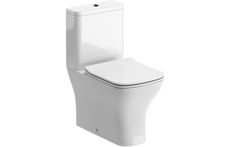 Ash Short Projection Close Coupled Fully Shrouded WC & Slim Soft Close Seat - KPSB100527