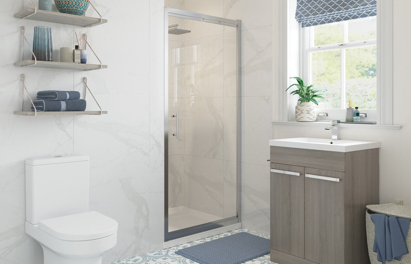 Vista 900mm Pivot Door - Chrome - KPSB101417