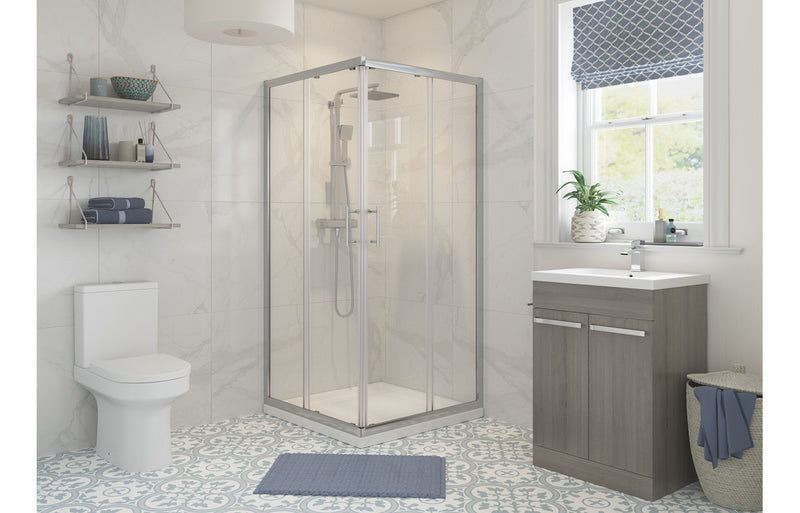 Vista 900mm Corner Entry Door - Chrome - KPSB101440