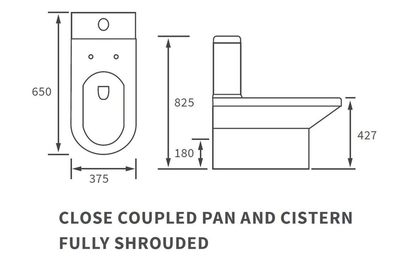 Rainham Rimless Close Coupled Fully Shrouded WC & Soft Close Seat - KPSB101513