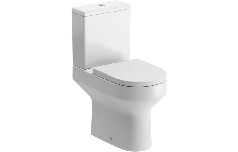 Rainham Rimless Close Coupled Open Back Comfort Height WC & Soft Close Seat - KPSB101515