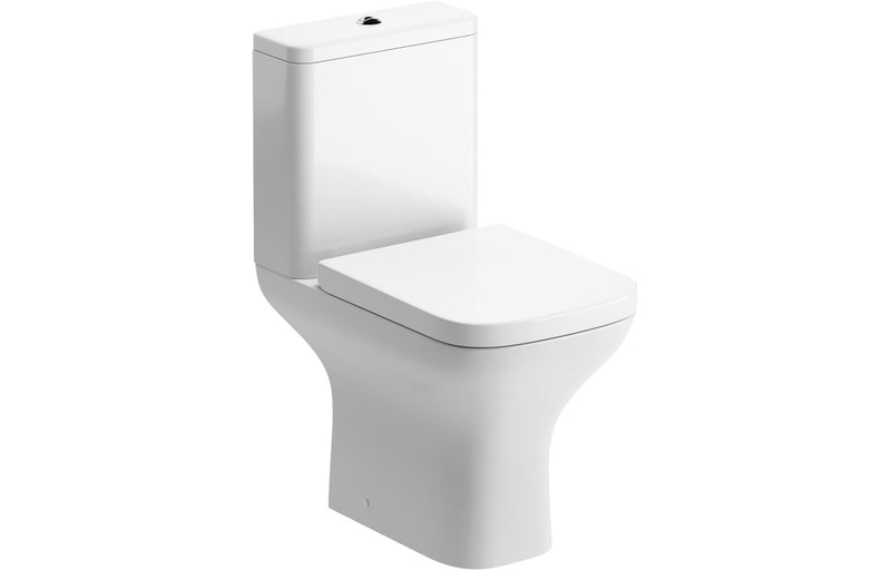 Ash Rimless Short Projection Close Coupled Open Back WC & Wrapover Soft Close Seat - KPSB101521