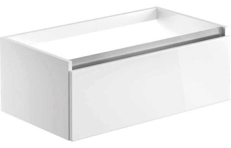 Lavender 800mm 1 Drawer Wall Hung Basin Unit (No Top) - White Gloss - KPSB101527
