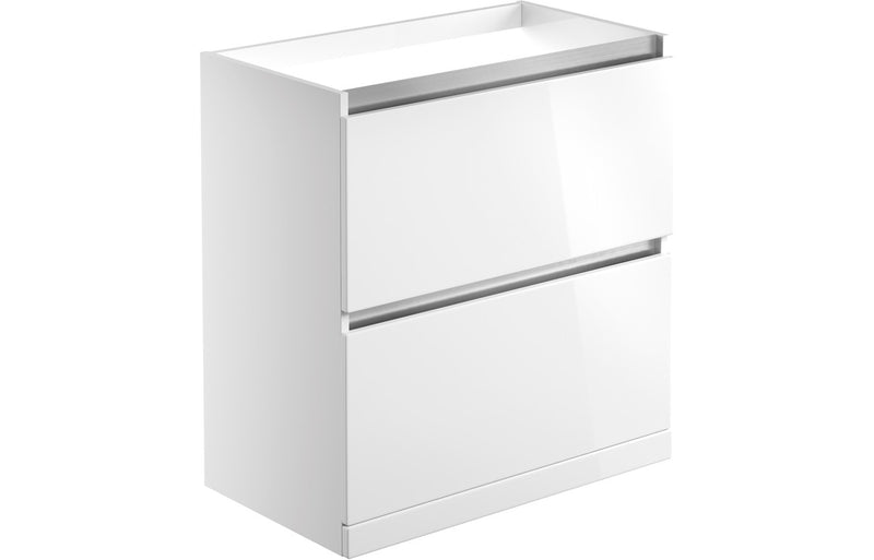Lavender 800mm 2 Drawer Floor Standing Basin Unit (No Top) - White Gloss - KPSB101531