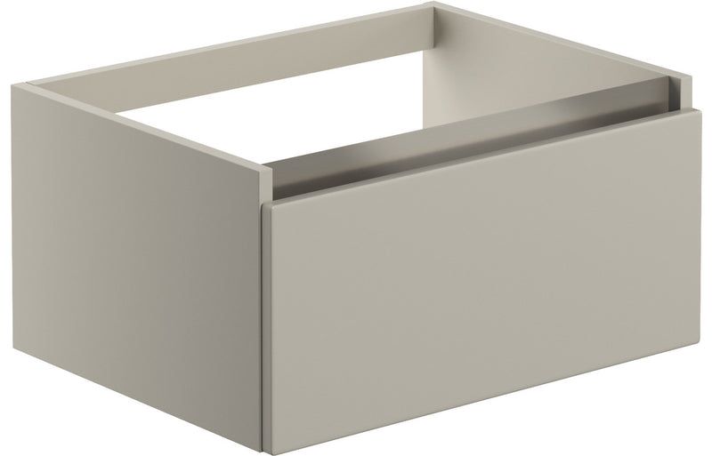 Lavender 600mm 1 Drawer Wall Hung Basin Unit (No Top) - Matt Latte - KPSB101550