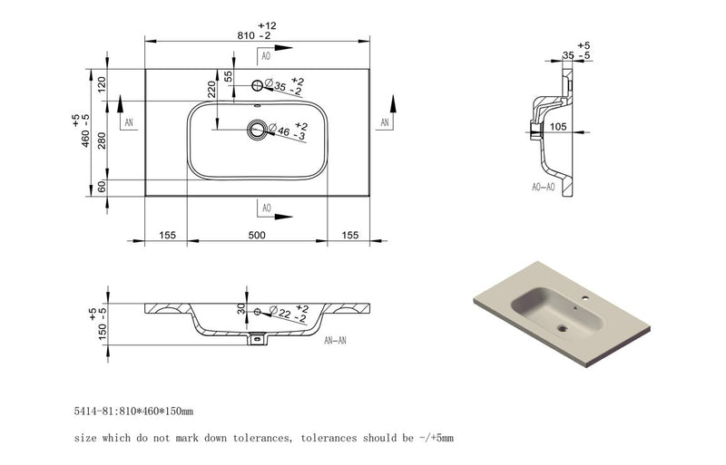Lavender 815mm 1 Drawer Wall Hung Basin Unit Inc. Basin - Matt Latte - KPSB101551